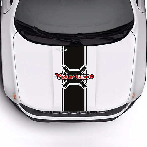 Custom Text Hood Stripe Vinyl Decal Sticker 2 Colors for Jeep Renegade Trailhawk