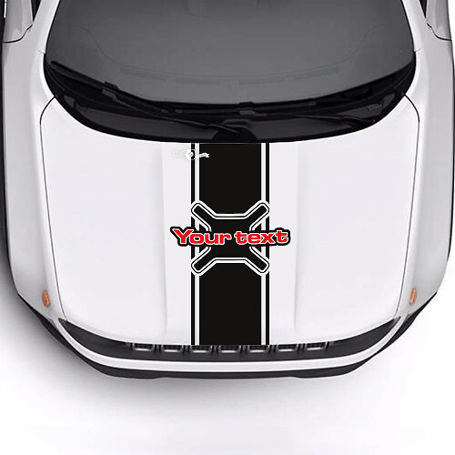 Custom Text Hood Stripe Vinyl Decal Sticker 2 Colors for Jeep Renegade Trailhawk