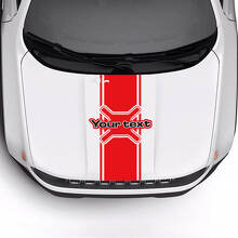 Custom Text Hood Stripe Vinyl Decal Sticker 2 Colors for Jeep Renegade Trailhawk 3