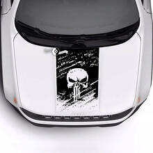 Trailhawk Sport Skull Destroyed Battered Hood Logo Stripe Vinyl Decal Sticker for Jeep Renegade 2