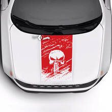 Trailhawk Sport Skull Destroyed Battered Hood Logo Stripe Vinyl Decal Sticker for Jeep Renegade 3