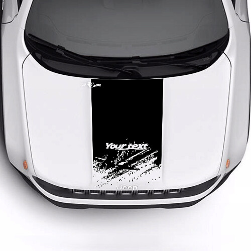Custom Text Destroyed Battered Hood Logo Stripe Vinyl Decal Sticker for Jeep Renegade Trailhawk 