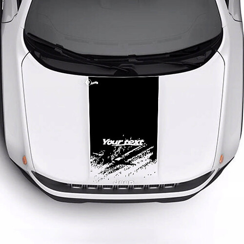 Custom Text Destroyed Battered Hood Logo Stripe Vinyl Decal Sticker for Jeep Renegade Trailhawk 