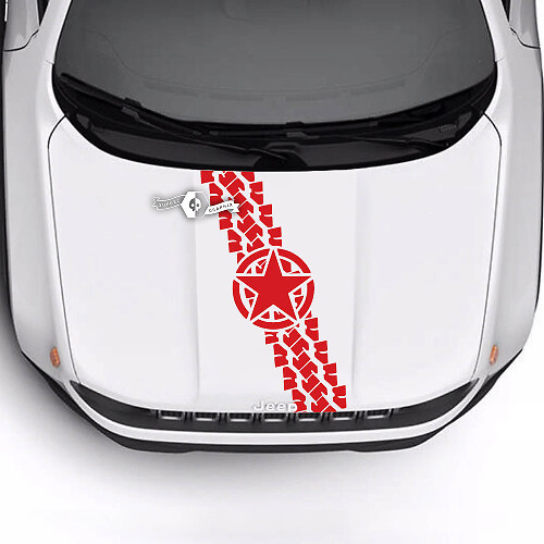 Trailhawk Sport Hood Military Star Tire Track Bald Eagle Vinyl Decal Sticker for Jeep Renegade