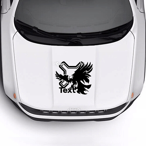 Custom Text Hood Bald Eagle Vinyl Decal Sticker for Jeep Renegade