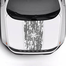 Custom Text Compass Battered Destroyed Flag Hood Vinyl Decal Sticker for Jeep Renegade Trailhawk 2