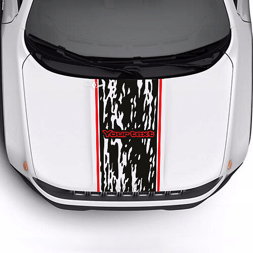 Custom Text Battered Destroyed Hood Trim Stripe Vinyl Decal Sticker 2 Colors for Jeep Renegade Trailhawk