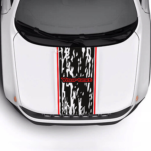 Custom Text Battered Destroyed Hood Trim Stripe Vinyl Decal Sticker 2 Colors for Jeep Renegade Trailhawk 1