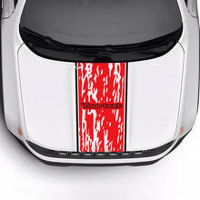 Custom Text Battered Destroyed Hood Trim Stripe Vinyl Decal Sticker 2 Colors for Jeep Renegade Trailhawk 3