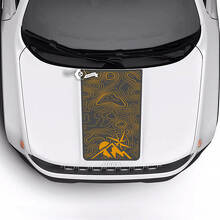 Trailhawk Sport Mountains Topographic Map Hood Stripe Vinyl Decal Sticker for Jeep Renegade 2