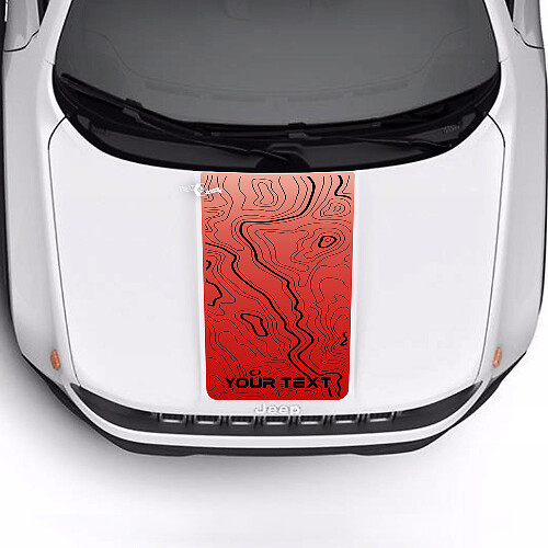 Sport Topographic Map Hood Stripe Vinyl Decal Sticker 2 Colors for Jeep Renegade Trailhawk