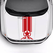 Trailhawk Sport Military Star Hood Stripe Vinyl Decal Sticker for Jeep Renegade Trailhawk Sport 2