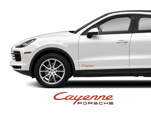 2x Porsche Cayenne Logo Door Decal Stickers