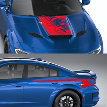 Super Bee Style Hood & Side Stripes Vinyl Decal Kit for Dodge Charger_2