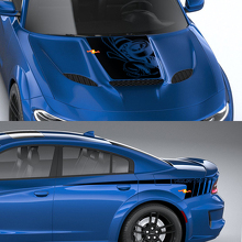 Super Bee Style Hood & Side Stripes Vinyl Decal Kit for Dodge Charger_3