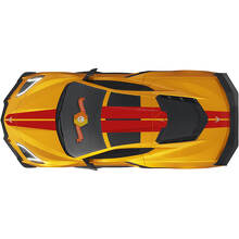 Full-Length Hood Roof Rear Racing Stripes Vinyl Decal Kit for Chevrolet Corvette C8_2