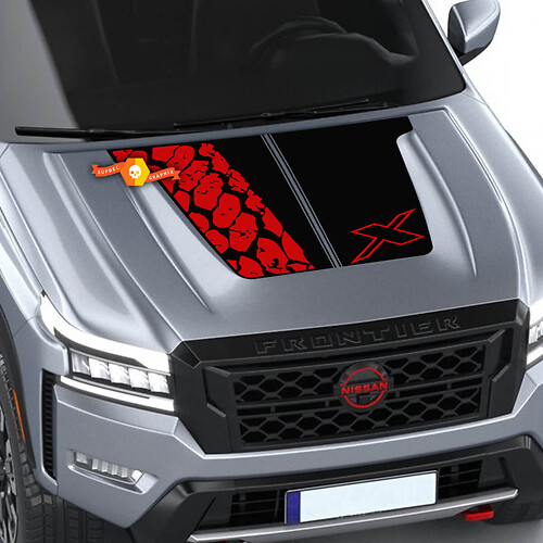 Hood NISSAN Frontier Tire Track X Logo Vinyl Stickers Decals 4x4 Graphics Nismo 2 Colors