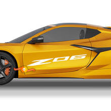 Pair Chevrolet Corvette Racing Side Doors Z06 Logo Vinyl Decal Sticker 3