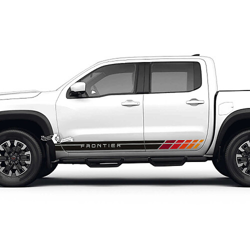 2 Nissan Decal Rocker Panel Old School Retro Vintage Nissan Frontier Gradient Stripe Sticker Side Stripe Kit For Nissan Vinyl Stickers