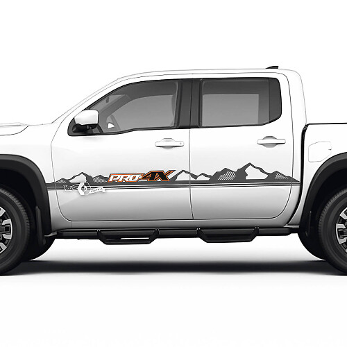 2 Nissan Decal Doors Hills Mountains Pro-4x  Nissan Frontier Stripe Vinyl Stickers 3 Colors