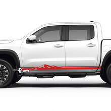 Mountain Style Side Stripes Vinyl Decal Kit For Nissan Frontier _2
