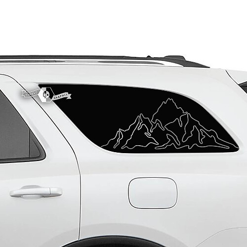 Pair Side Rear Window Mountains Outline Decal Vinyl Stickers for Dodge Durango