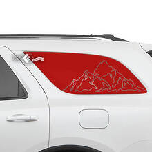 Pair Side Rear Window Mountains Outline Decal Vinyl Stickers for Dodge Durango 2