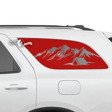 Pair Side Rear Window Mountains Hut Decal Vinyl Stickers for Dodge Durango 2