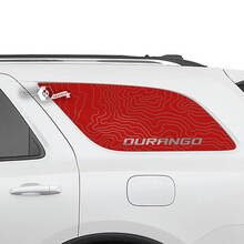 Pair Dodge Durango Side Rear Window Topographic Map Lines Decal Vinyl Stickers 2