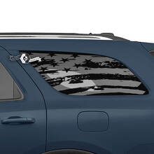 Pair Side Rear Window USA Flag Destroyed Direct Decal Vinyl Stickers for Dodge Durango 3