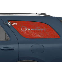 Pair Dodge Durango Side Rear Window  topographic Map Lines Compass Decal Vinyl Stickers 3