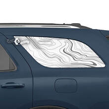 Pair Side Rear Window Topographic Map Decal Vinyl Stickers for Dodge Durango 2