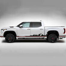 Pair Toyota Tundra Vintage Retro Rocker Panel Mountains Forest Logo Bed Side Rear Fender Stripes Vinyl Stickers Decal 2 Colors 2
