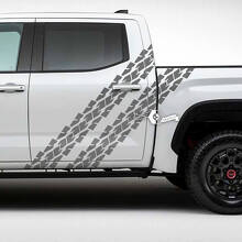 Pair Toyota Tundra Vintage Doors Side Dual Stripes Tire Track Vinyl Stickers Decal 2