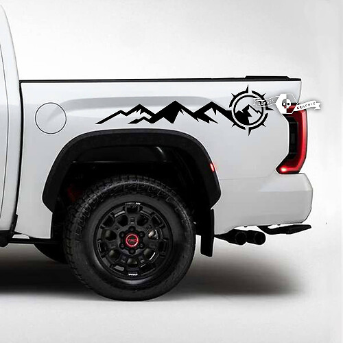 Mountain Compass Rear Side Vinyl Decal for Toyota Tundra