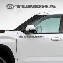 Pair Toyota Tundra Doors Logo Side Stripes Vinyl Stickers Decal 2
