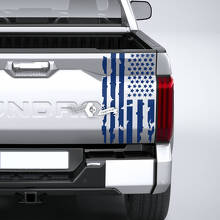 Toyota Tundra Bed Pickup Truck Tailgate Destroyed Grange Stripes USA Flag Vinyl Stickers Decal 2
