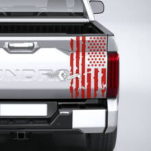 Toyota Tundra Bed Pickup Truck Tailgate Destroyed Grange Stripes USA Flag Vinyl Stickers Decal 3
