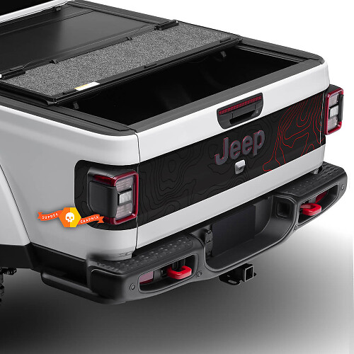 Topographic Map Door Trunk Tailgate Stickers Decals Vinyl Graphics 3 Colors for Jeep Gladiator