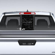 Window Glass Nissan Frontier Pro-4X Topographic Map Tailgate Vinyl Stickers Decals Graphics 3