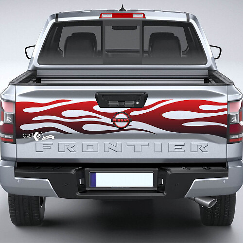 Nissan Frontier Tailgate Flame Vinyl Stickers Decals Graphics Gradient 2 Colors