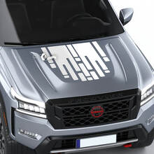 Nissan Frontier S SV Pro-4x Hood Vinyl Decal Camo Tetris Graphic Sticker 2