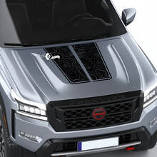 Nissan Frontier S SV Pro-4x Hood Decal Vinyl Topographic Map Contour Lines Off Road Dual Blackout Graphic Decals Sticker 2