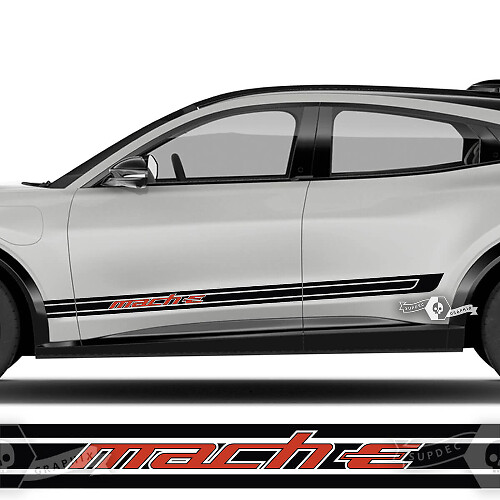 Rocker Panel Logo Outline Stripes for Ford Mustang MACH-E