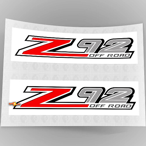 Z92 Off Road Logo Retro Style Side Vinyl Decal Sticker for Chevrolet Silverado