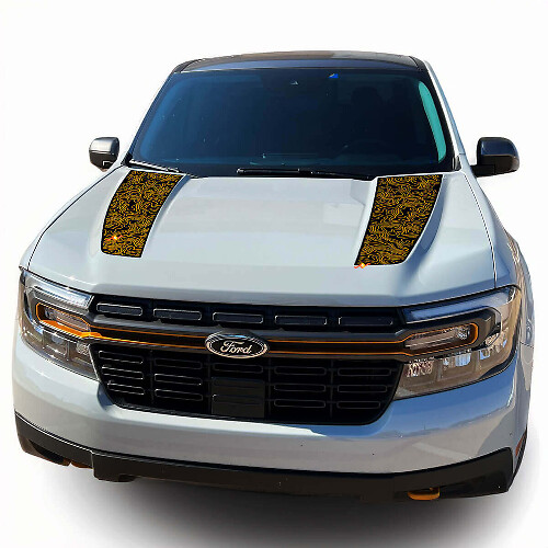 Double Topographic Hood Stripes Vinyl Decal for Musclecar Maverick Tremor