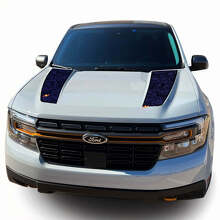 Double Topographic Hood Stripes Vinyl Decal for Musclecar Maverick Tremor_3