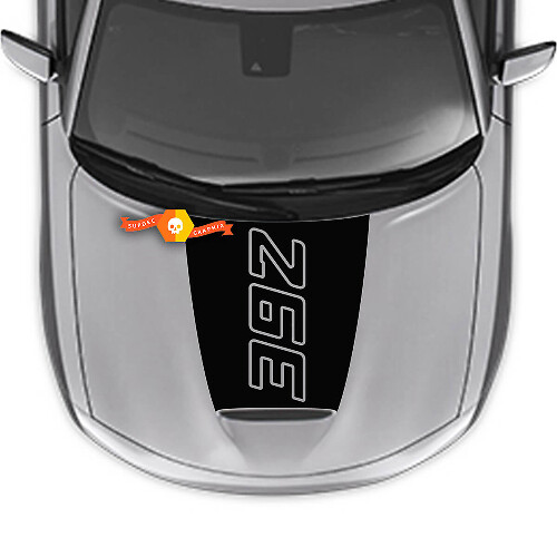 392 Outline Center Blackout Hood Vinyl Decal Sticker for Dodge Charger 2015-2024_1