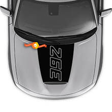 392 Outline Center Blackout Hood Vinyl Decal Sticker for Dodge Charger 2015-2024_2