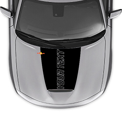 Custom Text Outline Hood Vinyl Decal for Dodge Charger 2015-2024